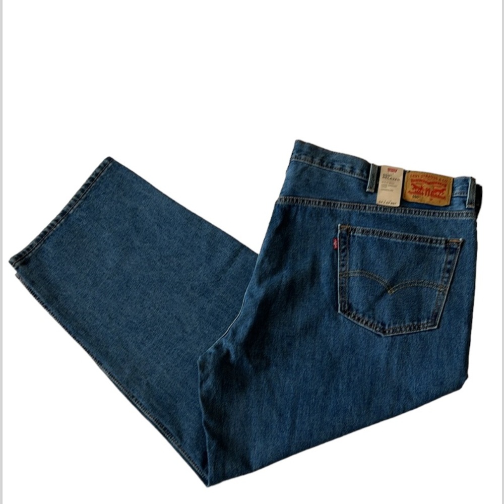 New Levi’s Men’s 550 Relaxed Tapered Leg Big & Tall Blue Jeans Size 54x29